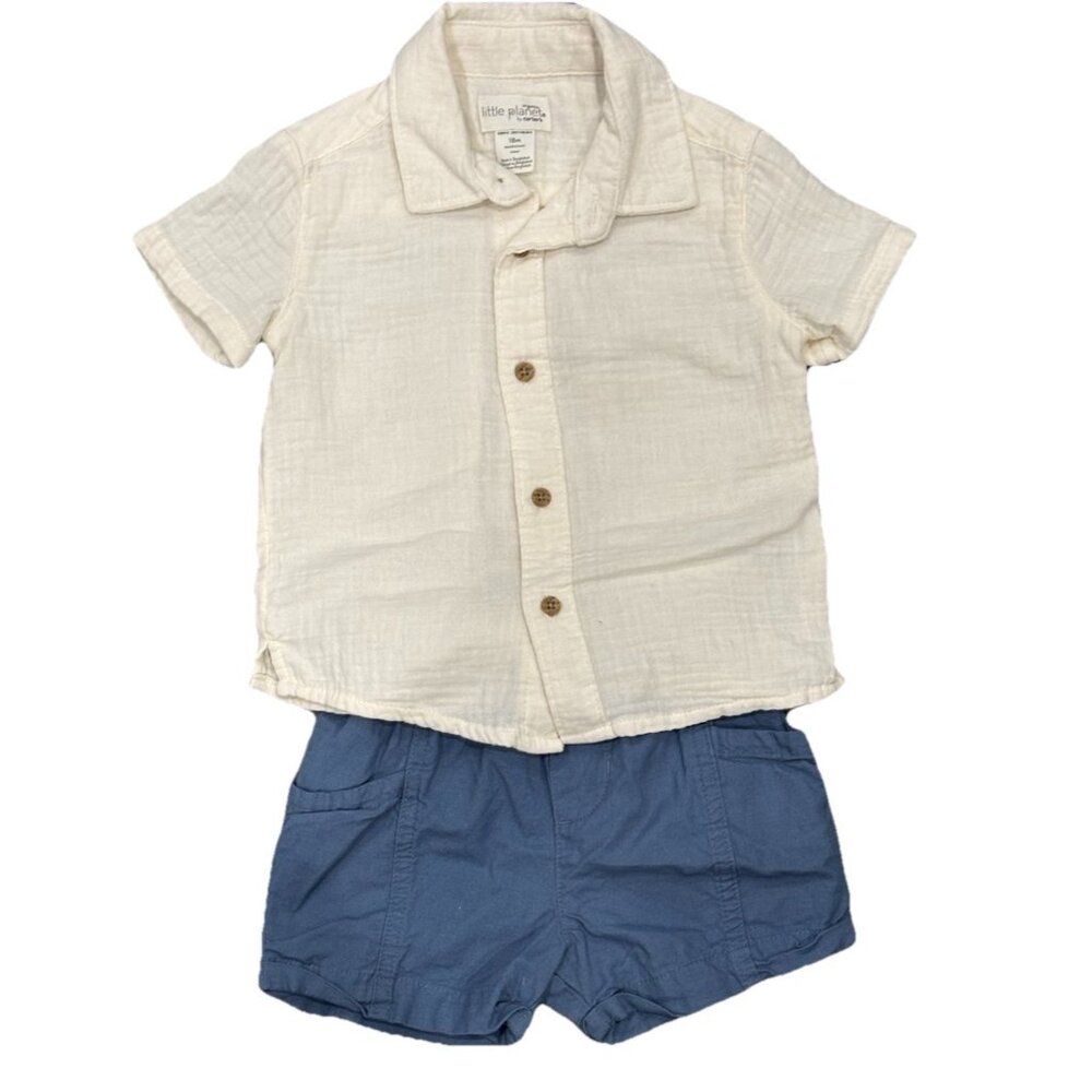 Little Planet By Carters Button Down Shirt And Shorts Size 18M